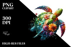 Abstract Watercolor Turtle PNG Product Image 3