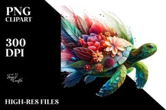 Abstract Watercolor Turtle PNG Product Image 1