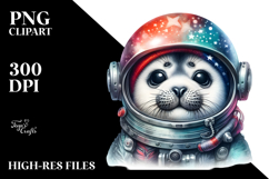 Baby Seal with Punk Look and Astronaut Helmet, Transparent Product Image 2