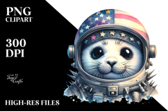 Baby Seal with Punk Look and Astronaut Helmet, Transparent Product Image 2