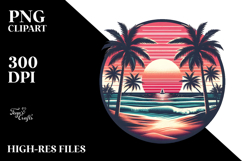 Retro Tropical Beach Sunset, 20 oz Tumbler Product Image 2