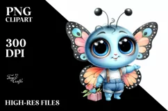 Baby Butterfly Big Eyes Standing Happy | Sublimation | Product Image 1