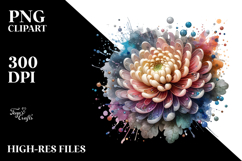 Chrysanthemum Watercolor Splash PNG Product Image 2