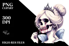 Simple Cinderella Skull,High-Res PNG Product Image 2