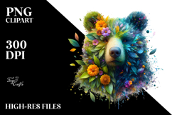 Vibrant Abstract Bear PNG Product Image 2