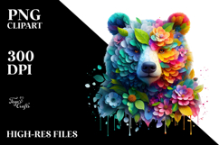 Vibrant Abstract Bear PNG Product Image 2