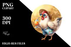 Chicken in Beachwear, Transparent PNG Product Image 2