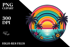Retro Tropical Rainbow Sunset Design Product Image 2