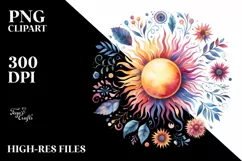 Colorful Watercolor Sun Clipart Product Image 3