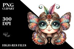 Smiling Butterfly | Watercolor Clipart Product Image 1
