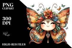 Smiling Butterfly | Watercolor Clipart Product Image 3