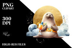 Cute Walrus in Beachwear PNG Product Image 2