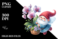 Floating Gnome with Orchid, Transparent PNG Product Image 2