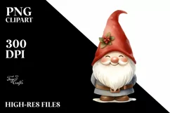 Vintage Smiling Gnome Clipart, Transparent PNG Product Image 1