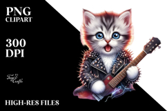 Cute Baby Kitten Rocker Look PNG Product Image 2