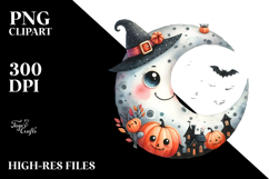 Wimsical Halloween Moon Clipart Product Image 2