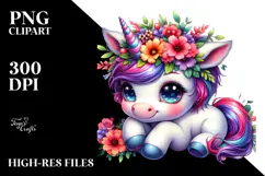 Cute Baby Unicorn PNG Product Image 2