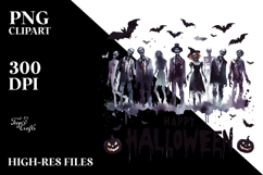 Simplistic Zombie Cartoon,High-Res PNG Product Image 2