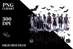 Simplistic Zombie Cartoon,High-Res PNG Product Image 2