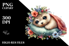 Sleeping Baby Seal PNG Product Image 2