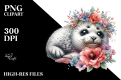 Sleeping Baby Seal PNG Product Image 2