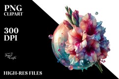 Abstract Gladiolus Round | Clipart Product Image 1