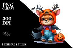 Vibrant Baby Elk Halloween Scenery Clipart Product Image 2