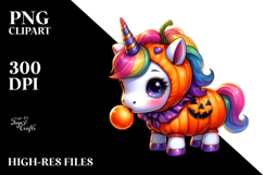 Vibrant Halloween Unicorn | Clipart Product Image 2