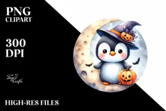 dressed for Halloween Baby Penguin PNG Product Image 3