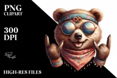 Detailed Bear Rocker Summer Sticker Flower Clipart Product Image 3