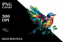 Vibrant Watercolor Bird, Transparent PNG Product Image 3