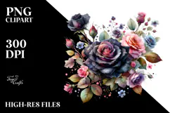 Colorfull Black Roses Glossy Petals White Background | Product Image 2