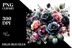 Colorfull Black Roses Glossy Petals White Background | Product Image 2