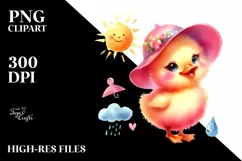 Colorful Smiling Baby Duck Clipart Product Image 3
