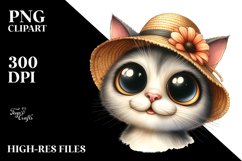 Cat Sun Hat Expressive Clipart Product Image 3
