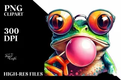 Frog Portrait with Sunglasses | Watercolor Clipart Product Image 3