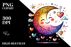 Smiling Rainbow with Hearts PNG Product Image 2
