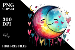 Smiling Rainbow with Hearts PNG Product Image 2