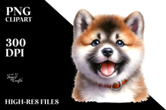 Watercolor Cute Akita, Transparent PNG Product Image 2