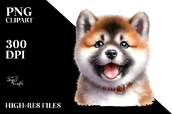 Watercolor Cute Akita, Transparent PNG Product Image 2
