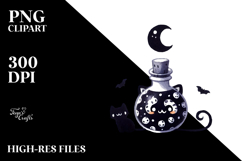 Simple Cute DARK Potion Halloween PNG Product Image 2