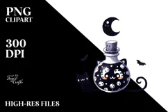 Simple Cute DARK Potion Halloween PNG Product Image 2