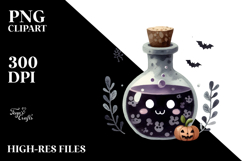 Simple Cute DARK Potion Halloween PNG Product Image 2