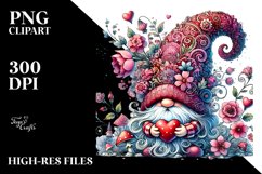 Colorful Watercolor Gnome Hearts PNG Product Image 2