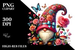 Colorful Watercolor Gnome Hearts PNG Product Image 2