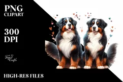 Bernese Mountain Dog Double Tail Heart PNG Product Image 2