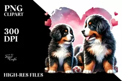 Bernese Mountain Dog Double Tail Heart PNG Product Image 2