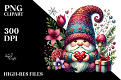 Valentines Gnome with Heart Sign PNG Product Image 2