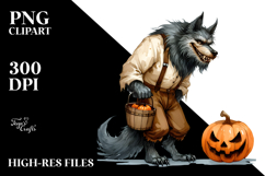Simple Halloween Werewolf Clipart, High-Res PNG Product Image 2