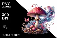Magical Mushroom Watercolor PNG Product Image 3